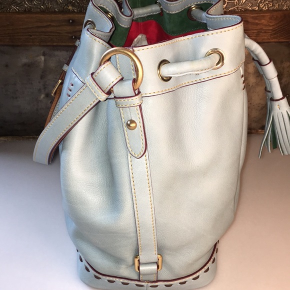 Dooney & Bourke Florentine Drawstring Bag in Pale Blue - Picture 4 of 14
